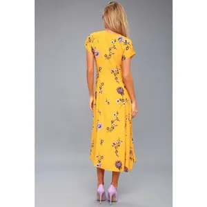 Free People FP Yellow Lost in You Floral Midi Dress XS thumbnail 5