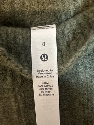 Lululemon Army Green Twin Rib Turtleneck‎ Sweater Heathered Dark Olive Size 8 thumbnail 5