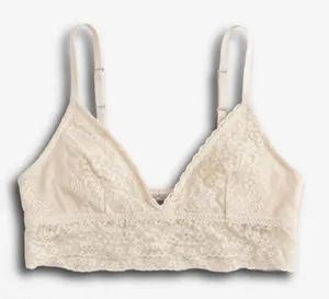Gilly Hicks Women Cream Floral Lace Unlined Bralette Triangle Bra‎ Small thumbnail 1