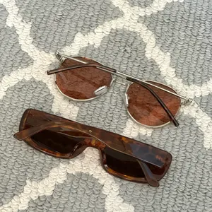Princess Polly tan trendy turtoise shell and silver round aviator bundle set thumbnail 4
