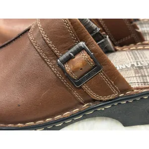 Eastland Mae 10M Brown Leather Clogs Mule Chunky Buckle Cottagecore Comfort Shoe thumbnail 6