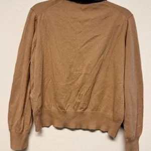 Calvin Klein Womens Camel Tan 100% Cotton Long Sleeve Polo Sweater Large thumbnail 5
