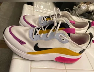 Nike Women's White and Pink Sneakers thumbnail 4