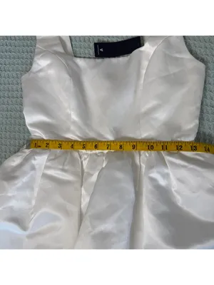 NWT Lulus Regal Cutie Satin Mini Dress Womens Small White Bridal Bachelorette thumbnail 8