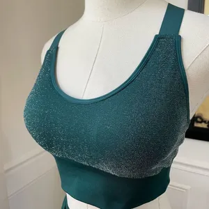ASOS South Beach Seamless Glitter Green Silver Leggings Sports Bra Activewear Se thumbnail 3