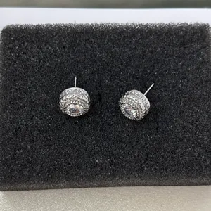10mm CZ Stud Earrings for Men Women Streetwear Hip Hop Punk Unisex Earrings thumbnail 3
