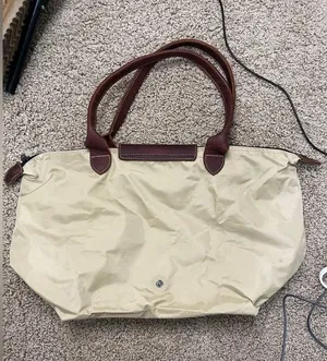 Sofft Nylon & Leather Shoulder Tote Bag Tan Khaki Purse thumbnail 6