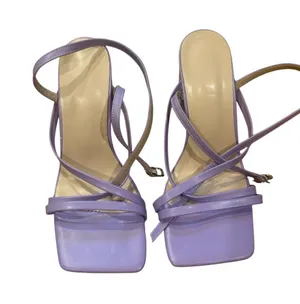 Boutique Brand Size 7.5 Purple Ankle Strap Block Heels thumbnail 1