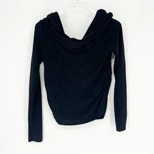 Mango Glitter Off Shoulder Long Sleeve Top Women's Size XL Black/SilverParty Y2K thumbnail 3