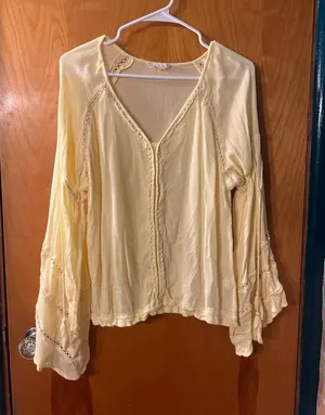 Altar'd State Light Yellow Blouse thumbnail 1