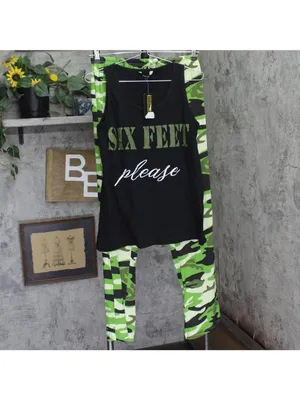 NWT Just Love Sleepwear Tank and Pajama Pants Set 92278971 Camouflage Black M thumbnail 5