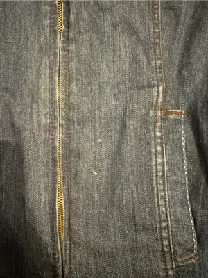 Essentials Dark Blue Denim Jacket with Embroidered Accents Size 18 thumbnail 2