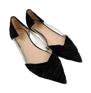 Valentino Garavani Black Pleated Suede Point Toe Flats Size 36/ US 6 thumbnail 1