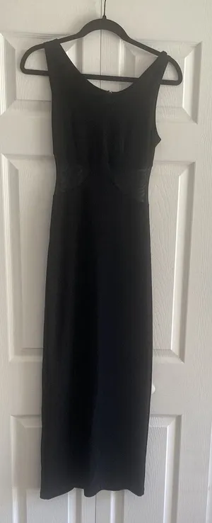 Miss California Mesh Cutout Midi Dress Womens Size M Black Vintage Y2K thumbnail 1