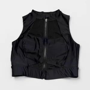 Outdoor Voices Black Zip Front Mesh‎ Sports Bra - XS thumbnail 1