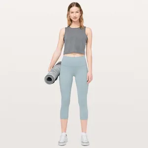 Lululemon Wunder Under Crop 21" Blue Cast Size 10 thumbnail 2