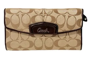 Coach Ashley Signature Sateen Brown Signature C Snap Button thumbnail 1
