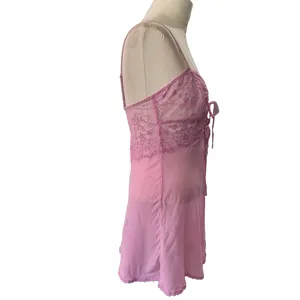 Victoria's Secret Lace Trim Camisole Nightgown Pink Silk Y2K Vintage XS thumbnail 4