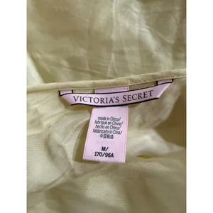 Victorias Secret Slip Dress Light Yellow Satin Cami Mini M flaw‎ thumbnail 6