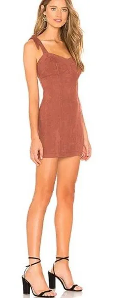 Free People Something‎ ‘Bout You Terra Cotta Tie Sleeve Slip Dress Size L thumbnail 1