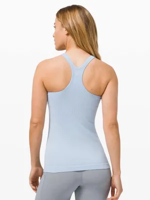 Lululemon Ebb To Street Tank Light Support B/C Cup Size 12 Blue Linen thumbnail 2