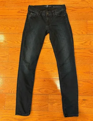 7 for all mankind dark wash the skinny jeans thumbnail 1