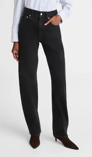 Madewell women’s The Balloon Jean rigid denim barrel leg black Size 26 NWT thumbnail 1