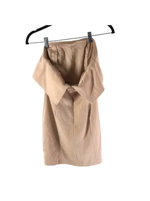 Marciano Strapless Cocktail Dress Foldover Sheath Beige XS thumbnail 2