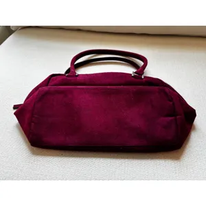 Victoria's Secret SEXY Logo Bag Burgundy Faux‎ Suede Y2K Satchel Retro Coquette thumbnail 2