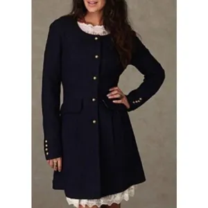 Free People Sargent Military style wool navy peacoat M thumbnail 3