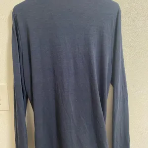 LOFT Size L Blue Wrap Sweater Wool Blend Loose Fit V Neck Long Sleeves thumbnail 5