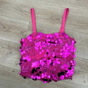 Anthropologie Porridge y2k hot pink sequins cami tank thumbnail 2