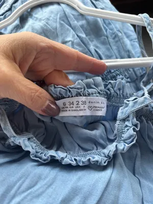 Primark Denim Co. Tiered Chambray Mini‎ Dress - Light Wash - Size 2 thumbnail 4
