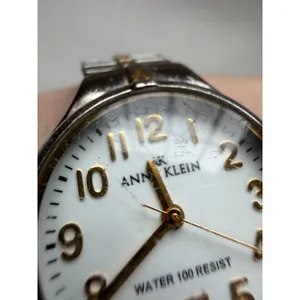 Anne Klein Wrist Watch Womens‎ Silver Gold Two Tone Date Vintage Expandable thumbnail 3