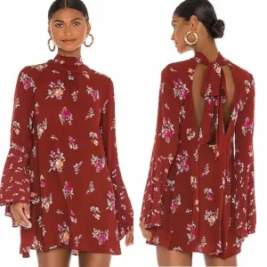 Free People Tate Tunic Dress in Vintage Combo Red Floral‎ Print Size Medium thumbnail 2
