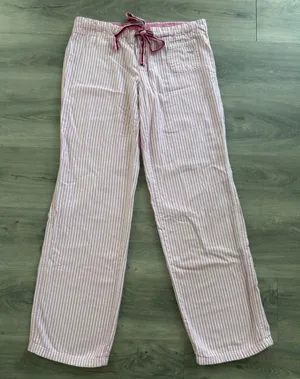VTG Y2K Victorias Secret Pink Pajama Pants Dog Logo Striped Backside Logo XS thumbnail 1