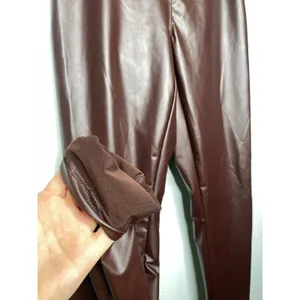 NEW Offline by Aerie SMALL Real Luxe Faux Leather High Waist Legging Dark Brown thumbnail 5