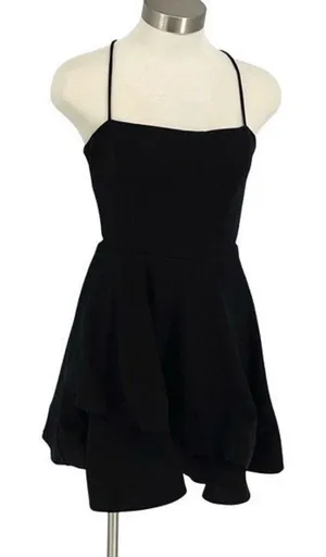 Windsor Womens Crisscross Back Lined Mini Fit & Flare Dress Black Size‎ Small thumbnail 1