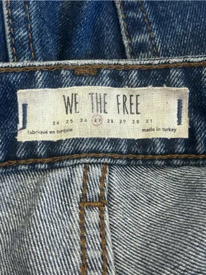 We The Free Free People High Rise Straight Leg 100% Cotton Denim Blue Jeans 27 thumbnail 3