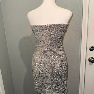 White Fox Let's Have a‎ Party Mini Dress Silver Medium thumbnail 3
