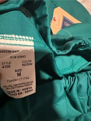 Cherokee Teal Unisex Scrub pants with Embroidered Logo size M thumbnail 5