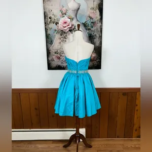 Pretty Mori Lee Vibrant Blue Taffeta Prom Dress! thumbnail 6