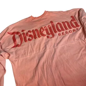 Disney Parks Spirit Jersey Disneyland‎ Resort Coral Pink Glitter Puff Print M thumbnail 2