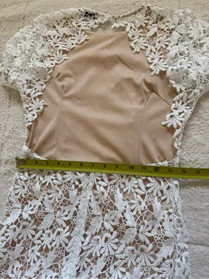 NSR White Floral Lace Midi Dress Open Back Bridal Wedding Cocktail NWT Style thumbnail 14