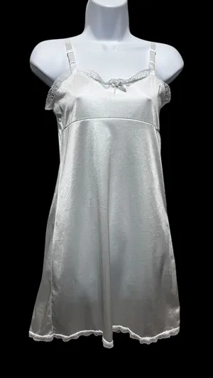 SC‎ Collection Women Babydoll Slip Dress 10 White Satin Lace Romantic Lingerie thumbnail 1