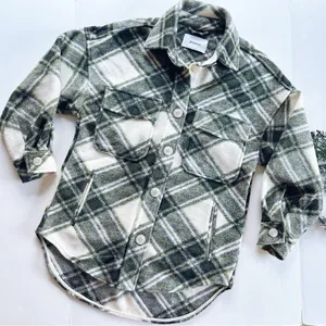 NEW Stradivarius Plaid Green Shacket Jacket Coat XS thumbnail 6