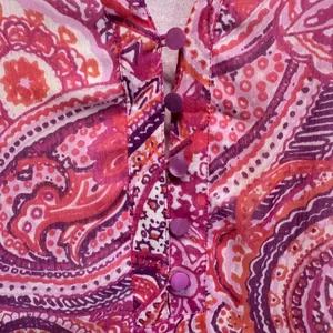 Liz Claiborne Pink and Purple Paisley Print Blouse Plus Size 2X thumbnail 4