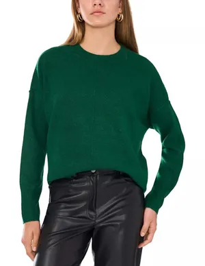 New Women's Vince Camuto Green Cozy Crewneck Exposed Seam Long Sleeve Sweater XL thumbnail 1
