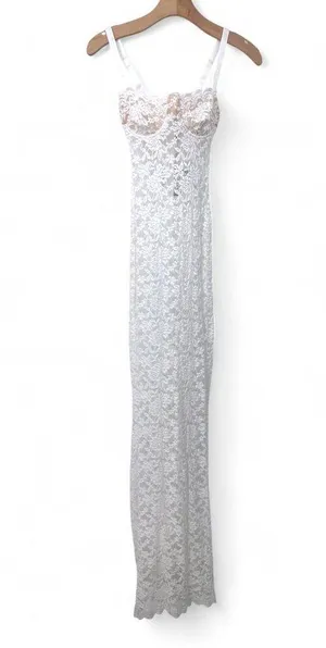 New WHITE FOX XS Lace Sheer Maxi Long Dress Bustier Top Bodycon All My Life NWT thumbnail 1