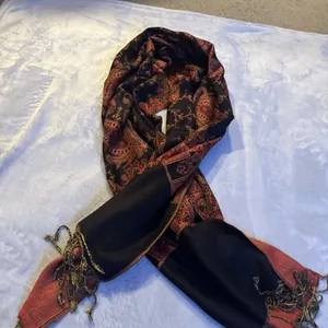 Pashmina Unbranded Viscose Wool & Cotton Blend Scarf Shawl,Paisley, Multicolored Scarf thumbnail 4